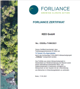Forliance Zertifikat KEO